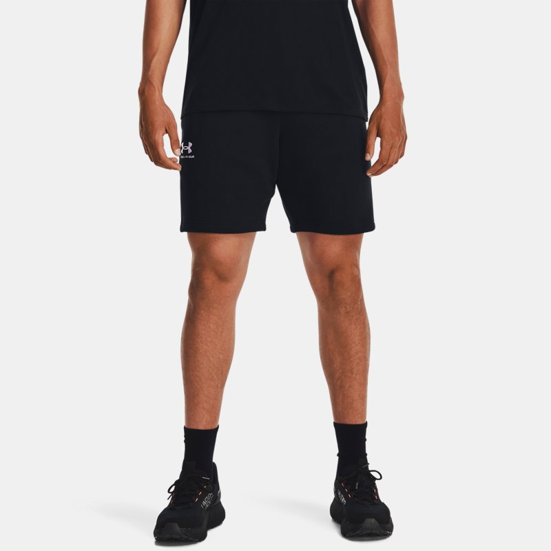 Men's Under Armour Essential Fleece Shorts Black / White XXL